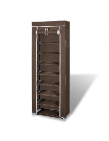 Scarpiera in Tessuto Richiudibile 57 x 29 x 162 cm Marrone