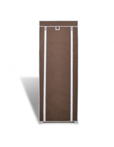 Scarpiera in Tessuto Richiudibile 57 x 29 x 162 cm Marrone