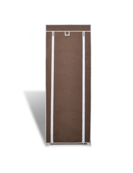 Scarpiera in Tessuto Richiudibile 57 x 29 x 162 cm Marrone