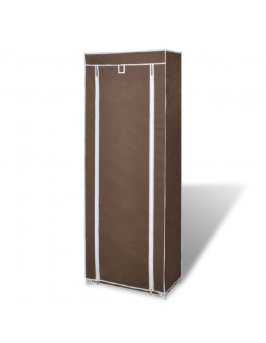 Scarpiera in Tessuto Richiudibile 57 x 29 x 162 cm Marrone
