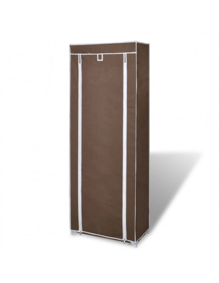 Scarpiera in Tessuto Richiudibile 57 x 29 x 162 cm Marrone