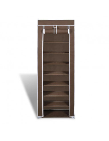 Scarpiera in Tessuto Richiudibile 57 x 29 x 162 cm Marrone