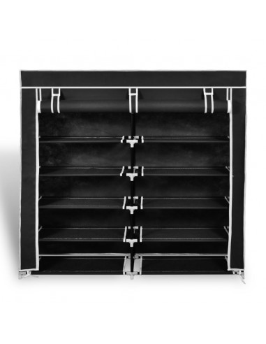 Scarpiera in Tessuto Richiudibile 115 x 28 x 110 cm Nera