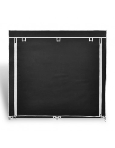 Scarpiera in Tessuto Richiudibile 115 x 28 x 110 cm Nera