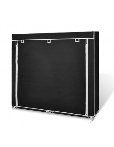 Scarpiera in Tessuto Richiudibile 115 x 28 x 110 cm Nera