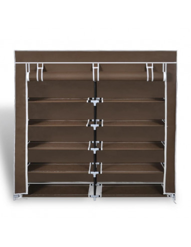 Scarpiera in Tessuto Richiudibile 115 x 28 x 110 cm Marrone
