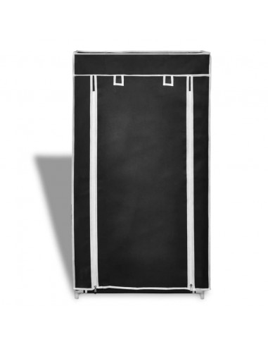 Scarpiera in Tessuto Richiudibile 58 x 28 x 106 cm Nera