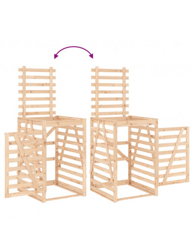 Copribidone 84x90x128,5 cm in Legno Massello di Pino