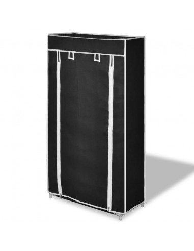Scarpiera in Tessuto Richiudibile 58 x 28 x 106 cm Nera