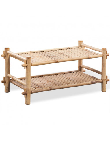 Scarpiera a 2 Livelli in Legno di Bambù