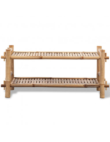 Scarpiera a 2 Livelli in Legno di Bambù