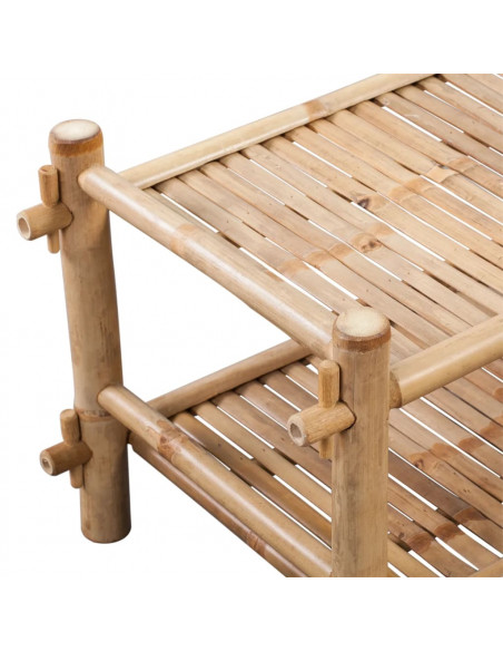 Scarpiera a 2 Livelli in Legno di Bambù