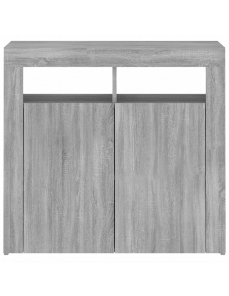 Credenza con Luci LED Grigio Sonoma 80x35x75 cm