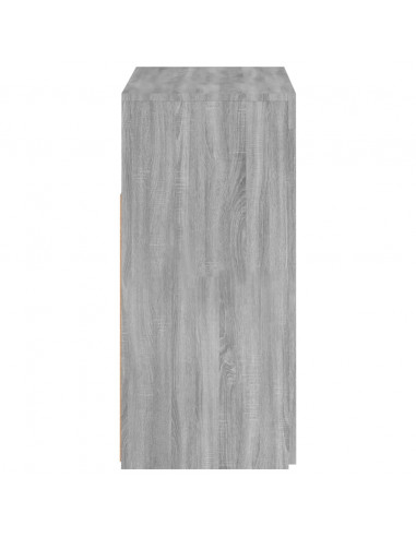 Credenza con Luci LED Grigio Sonoma 80x35x75 cm