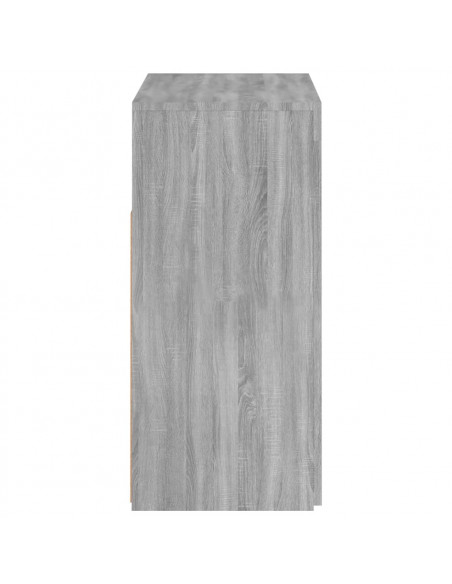 Credenza con Luci LED Grigio Sonoma 80x35x75 cm