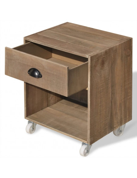 Comodini 2 Pezzi Marrone in Legno Massello