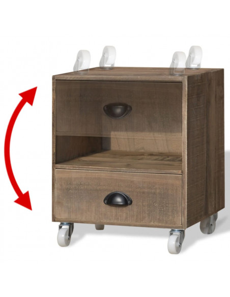 Comodini 2 Pezzi Marrone in Legno Massello