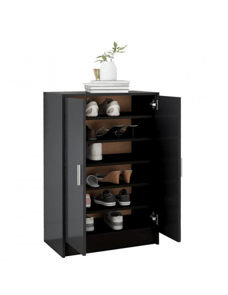 Scarpiera Nera 60x35x92 cm in Truciolato