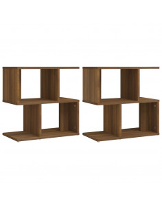 Comodini Rovere Marrone 2 pz 50x30x51,5 cm in Legno Multistrato 2