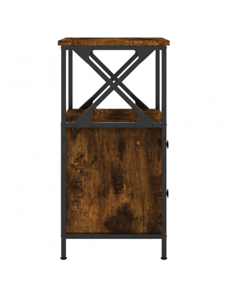 Comodino Rovere Fumo 34x35,5x70 cm in Legno Multistrato