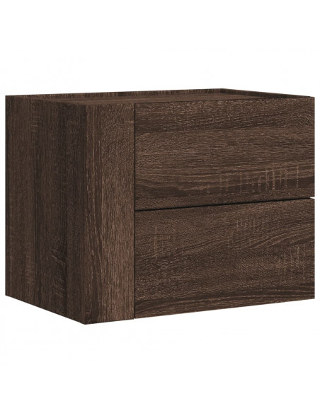Comodini a Muro 2 pz Rovere Marrone 45x30x35 cm