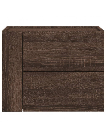 Comodini a Muro 2 pz Rovere Marrone 45x30x35 cm