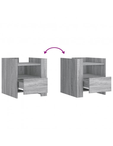 Comodino Grigio Sonoma 45x50x50 cm in Truciolato