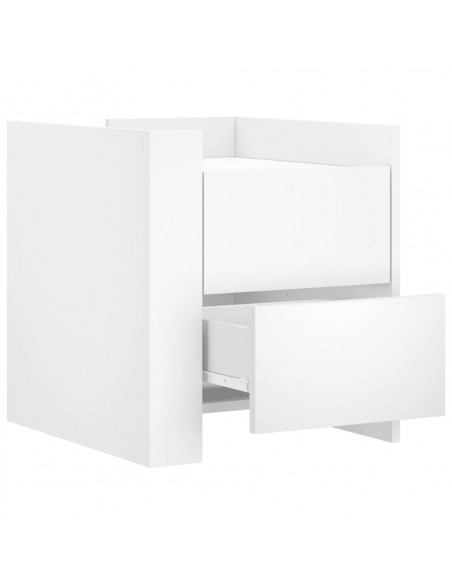 Comodino Bianco 45x50x50 cm in Truciolato