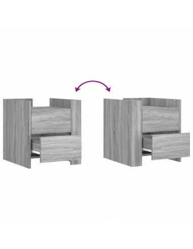 Comodino Grigio Sonoma 45x50x50 cm in Truciolato