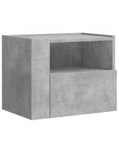 Comodino a Muro Grigio Cemento 45x30x35 cm