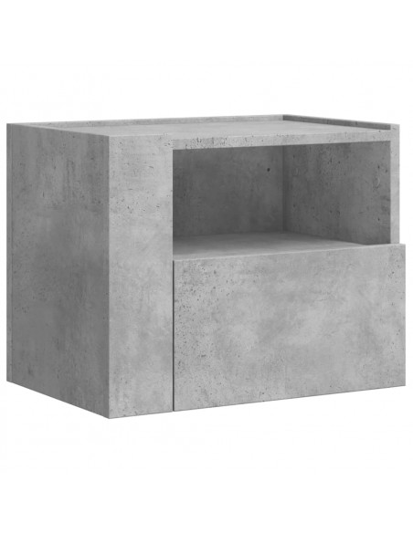Comodino a Muro Grigio Cemento 45x30x35 cm
