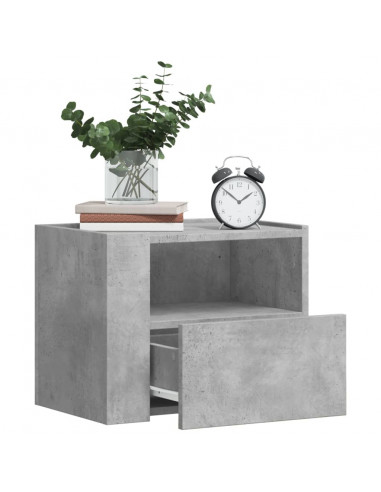 Comodino a Muro Grigio Cemento 45x30x35 cm