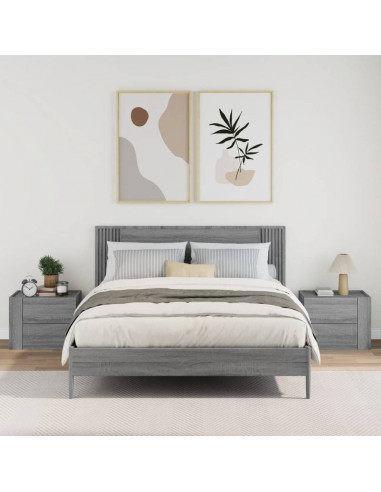 Comodini a Muro 2 pz Grigio Sonoma 45x30x35 cm