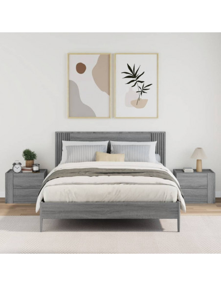 Comodini a Muro 2 pz Grigio Sonoma 45x30x35 cm
