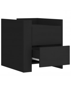 Comodino Nero 45x50x50 cm in Legno Multistrato 2