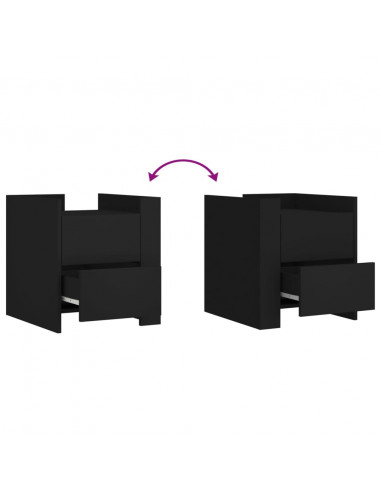 Comodino Nero 45x50x50 cm in Legno Multistrato