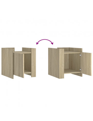 Comodino Rovere Sonoma 45x50x50 cm in Legno Multistrato