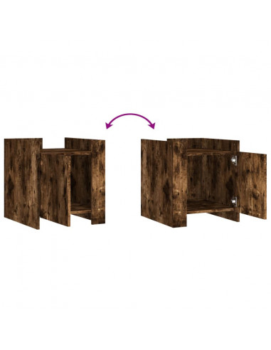 Comodino Rovere Fumo 45x50x50 cm in Truciolato