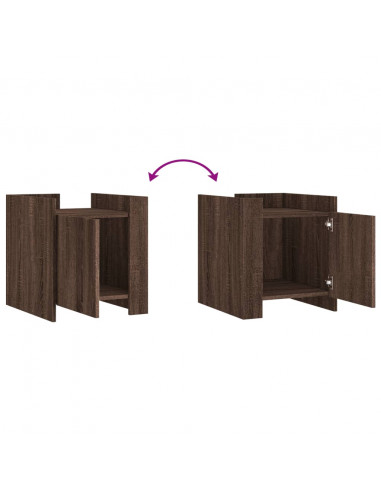 Comodino Rovere Marrone 45x50x50 cm in Truciolato