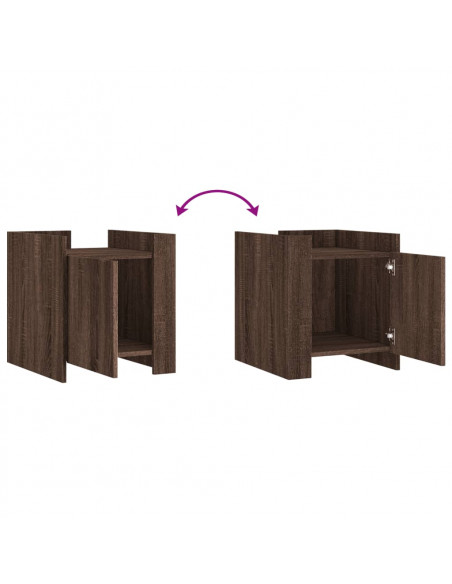 Comodino Rovere Marrone 45x50x50 cm in Truciolato