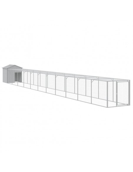 Pollaio Area Corsa Grigio Chiaro 117x1221x123cm Acciaio Zincato