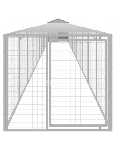Pollaio Area Corsa Grigio Chiaro 117x1221x123cm Acciaio Zincato