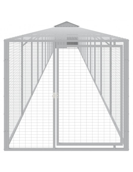Pollaio Area Corsa Grigio Chiaro 117x1221x123cm Acciaio Zincato