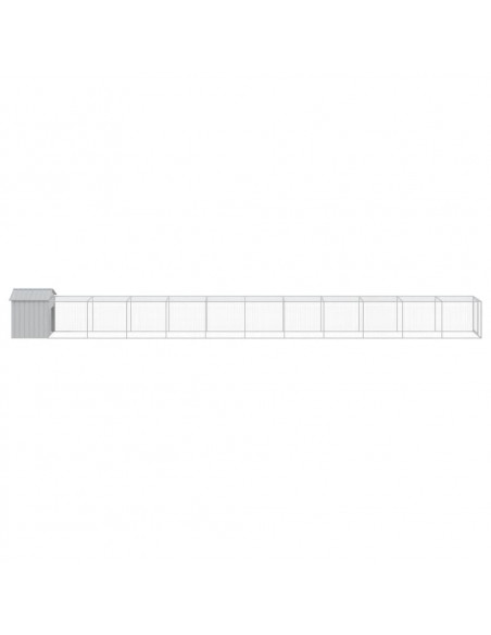 Pollaio Area Corsa Grigio Chiaro 117x1221x123cm Acciaio Zincato