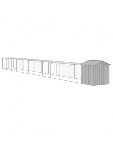 Pollaio Area Corsa Grigio Chiaro 117x1221x123cm Acciaio Zincato