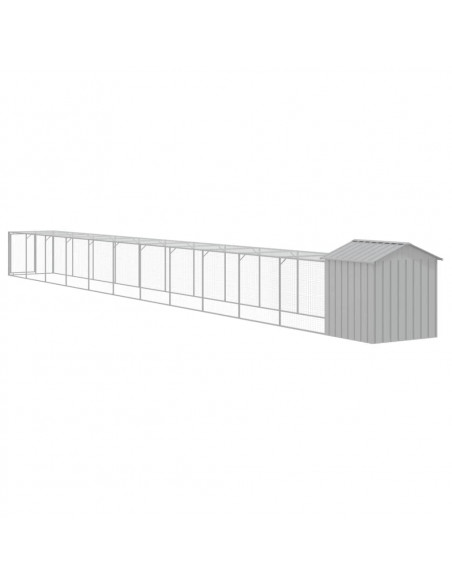 Pollaio Area Corsa Grigio Chiaro 117x1221x123cm Acciaio Zincato