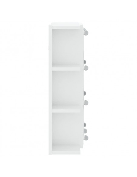 Mobile a Specchio con LED Bianco Lucido 70x16,5x60 cm
