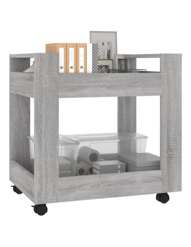 Carrello Scrivania Grigio Sonoma 60x45x60 cm Legno Multistrato