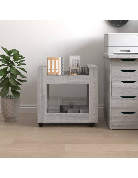 Carrello Scrivania Grigio Sonoma 60x45x60 cm Legno Multistrato