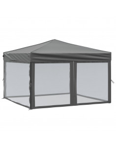 Tenda per Feste Pieghevole con Pareti Laterali Antracite 3x3 m 2